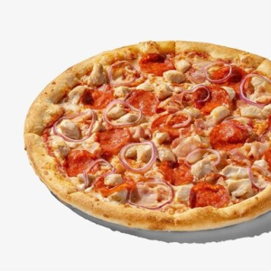 Bacon and chicken pizza